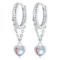 S925 Sterling Silver Crystals Stud Earring Heart and Flower Earrings for Women Making Jewelry Gift Fine 925 Silver Jewelry