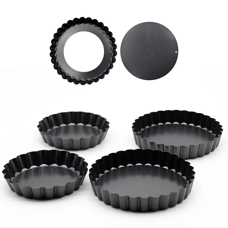 OMAKE Non-Stick Bottom Carbon Steel Heat Resistant Egg Tart Pizza Fruit Tower Molds Hand Wash Only Essential Cake Tools