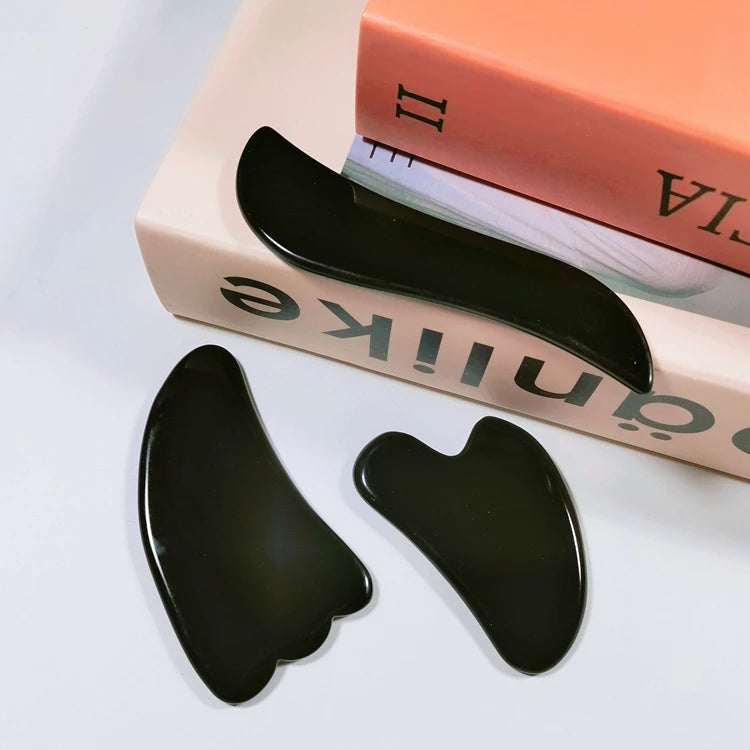 Heart Claw S Shape Face Massager Crystal Black Obsidian Facial Gua Sha Scraping Tool Massage