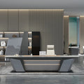 2022 Luxury I Shaped Gold White High End Modern LED Smart Manager Executive Director President CEO Office Desk