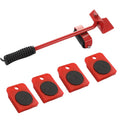 Furniture Mover Tool Set Furniture Transport Lifter Heavy Stuffs Moving Tool 4 Wheeled Mover Roller+1 Wheel Bar Hand Tools Set