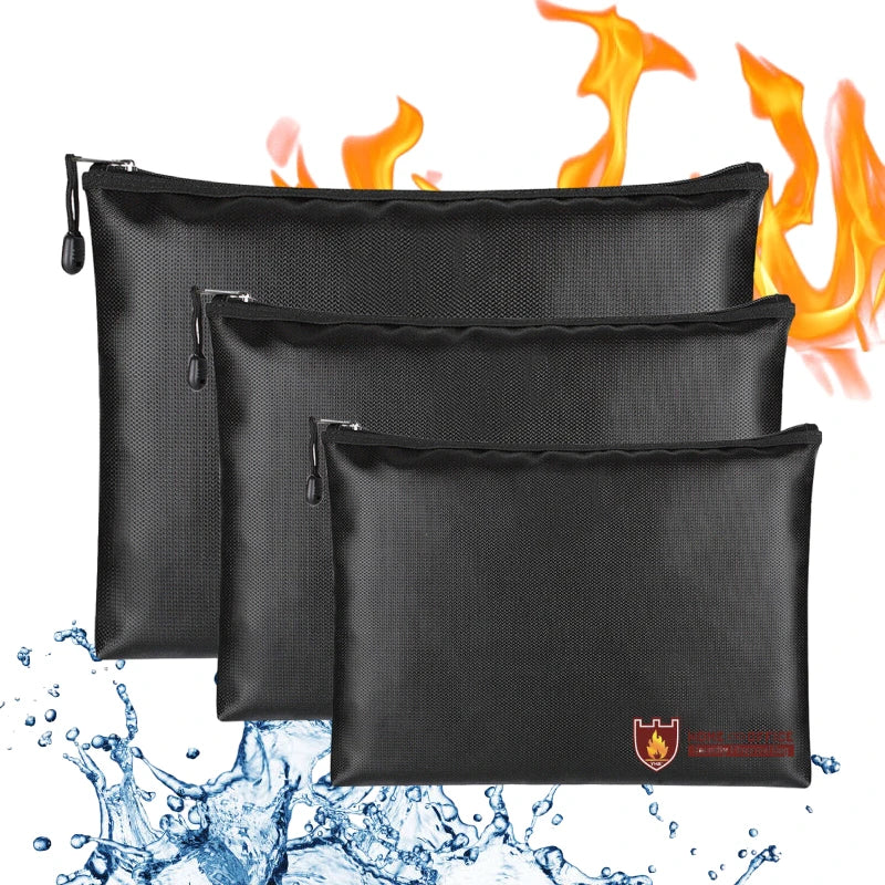 Best A5 Extra Large Silicone Coated Fireproof Bag Waterproof Money Safe Document Holder