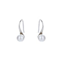 ZHILIAN Women's 925 Sterling Silver Pearl Round Shaped Drop Earrings for Weddings Engagements Anniversaries Party