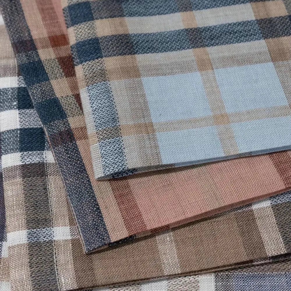 100% Linen Solid Fabric Natural Flax French Linen for Men's Shirts Wholesale Yarn Dyed Upholstery Cars Bags