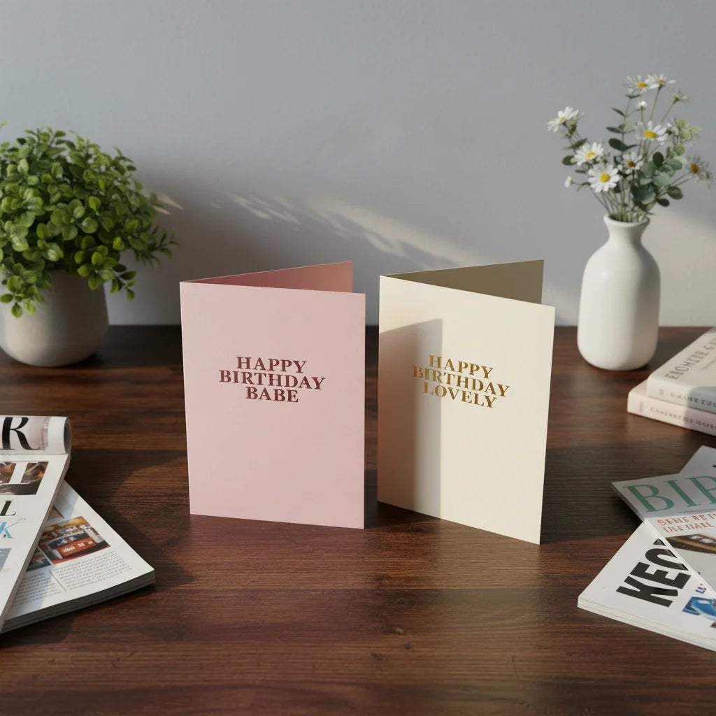 2026 High Quality Gold Foil 'Thank You' Business Cards Fashionable Paper Gift Bag with Hot Stamp Technique Envelopes Included