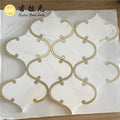 Arabesque Brass Tile Mix Lantern White Waterjet Marble Mosaic