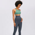 Milled Seamless Solid Breathable Bare Tummy Leggings Stretch High Waisted Belly Wrap Yoga Pants Maternity Pants