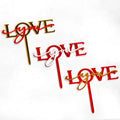 Factory Wholesale Cheap Wedding Anniversary Valentine's Day Cake Decoration Double Acrylic LOVE You Cake Topper