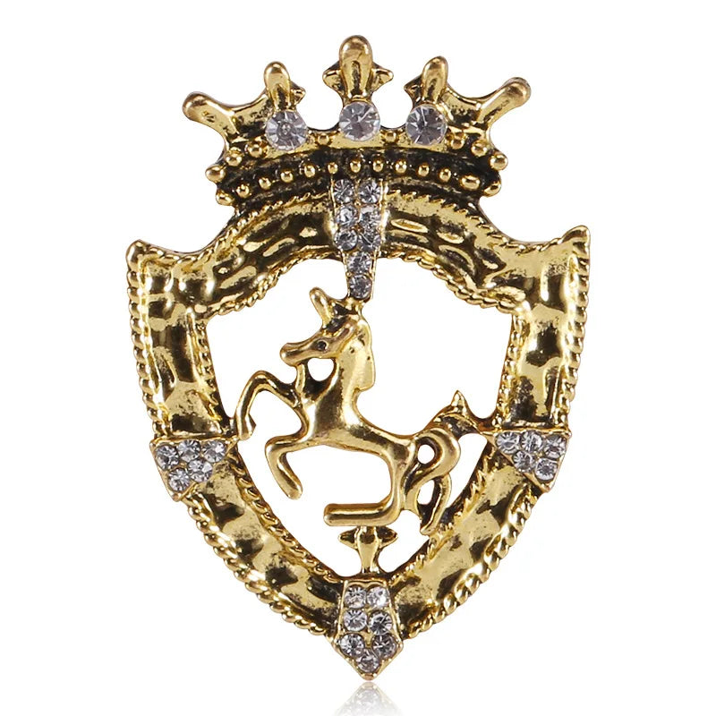 Hot Sale Classical Luxury Horse Brooch Pin for Party Clothes Decoration