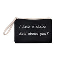 Black Cotton Canvas Travel Makeup Brush Bag With Heat Transfer Printing