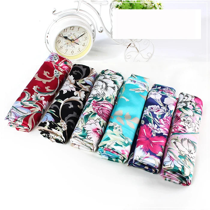 Factory Cheap Price Shiny 100% Polyester Plain Woven Flower Printed Dress Satin Fabric