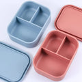 High Quality 3 Compartment Microwave Safe Food Storage Container Silicone Bento Box Silicone Lunch Box for Children Kids Adults