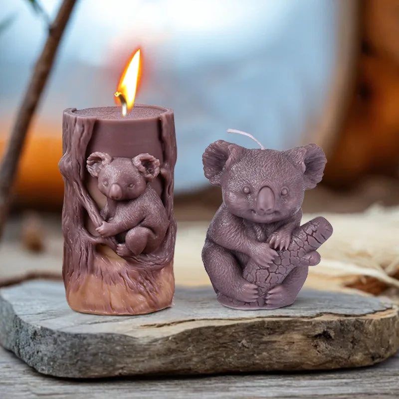 Three-dimensional Animal Aromatherapy Candle Mold Simulation Koala Diy Creative Squirrel Silicone Mold Plaster Decoration