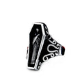 SS8-605R Steel Soldier Undertaker Skull Gothic Antique Vampire Men's Ring Stainless Steel with Purple Colour Movie Jewelry