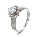 Gorgeous 925 Sterling Silver VVS Moissanite Diamond Cluster Ring for Women High Grade Rhodium Plated Crown Flower Ring Gift
