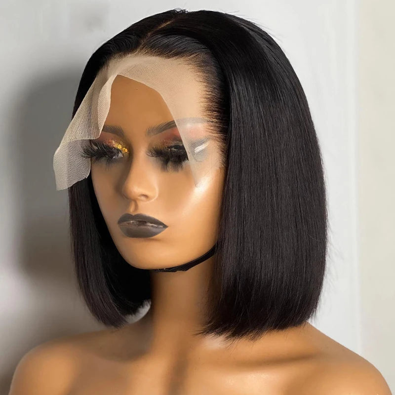 Wholesale Peruvian Short Bob Glueless Wigs Human Hair Lace Front Wigs for Black Women Straight Lace Frontal Wigs Human Hair