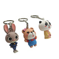New Design Factory  3d PVC Kawaii Cartoon Soft PVC Keychains Plastic  Keyring PVC Rubber Keychain With Chain Ring