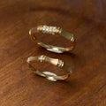 Ruyi 18K Solid Rose Yellow Gold Wedding Band Ring Set Lab Diamond Couple Jewelry for Female Male for Engagement and Gift