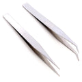 2pcs/set Anti-Static Tweezers Bend Long Nose Cross Tweezers for Intersperse Beads Jelwerly Sewing Accessories Tools