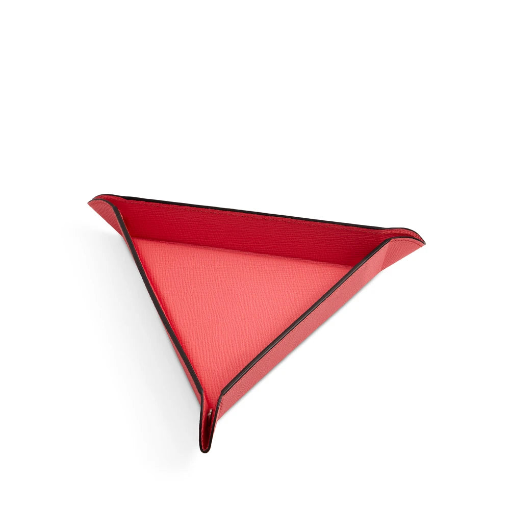 Solid Color Luxury Handmade Custom Logo Triangle Leather Trays Desk Table Home Decor Storage Organizer Wedding Mount Yanzhi