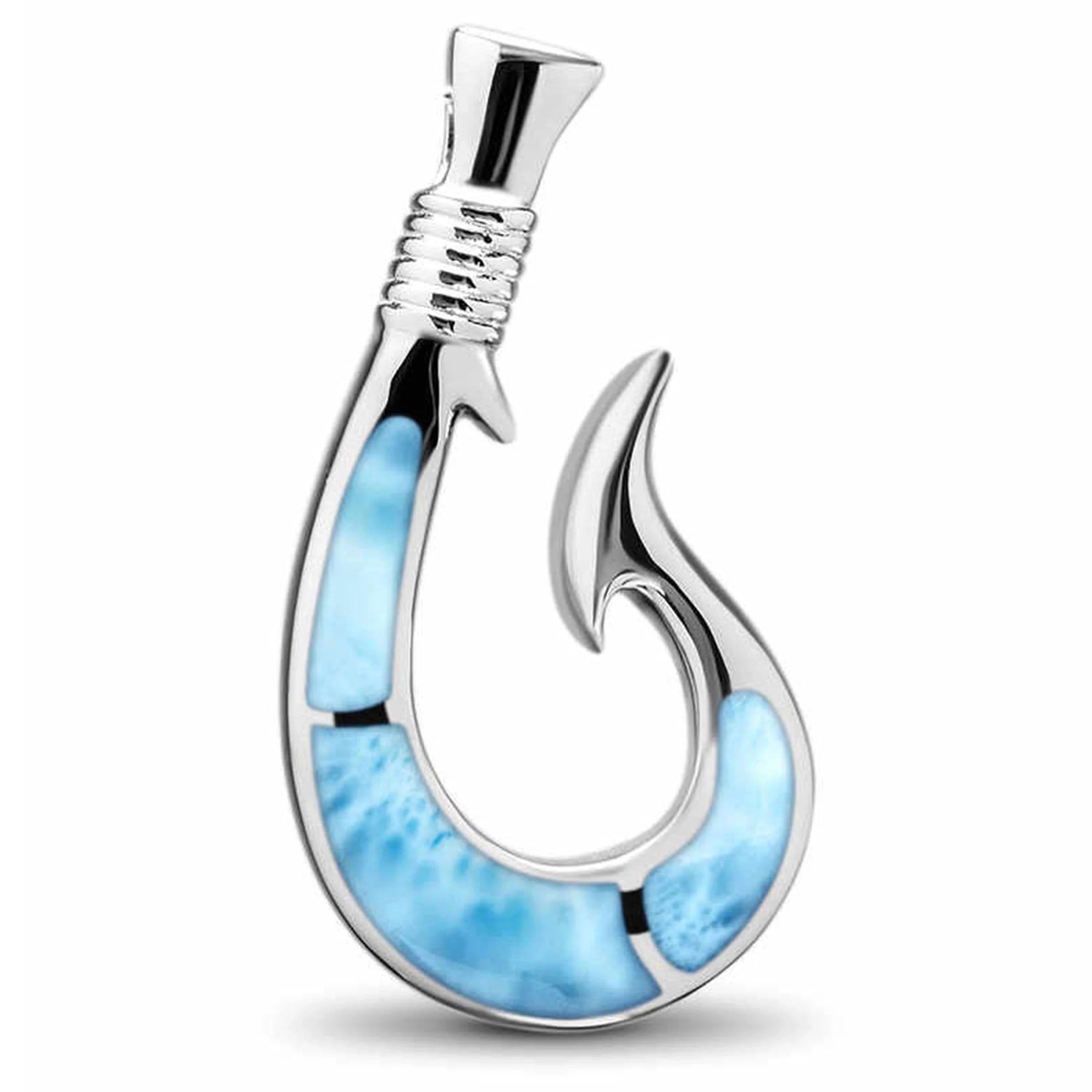 Bijou Factory 925 Silver Jewellery Sealife Larimar Blue Larimar Pendant Wholesale Jewelry Pendant