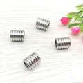 Wholesale Stainless Steel Silver Gold Jewelry Accessories DIY Straight Tube European Leather Spacer Beads for Men Jewelry Making