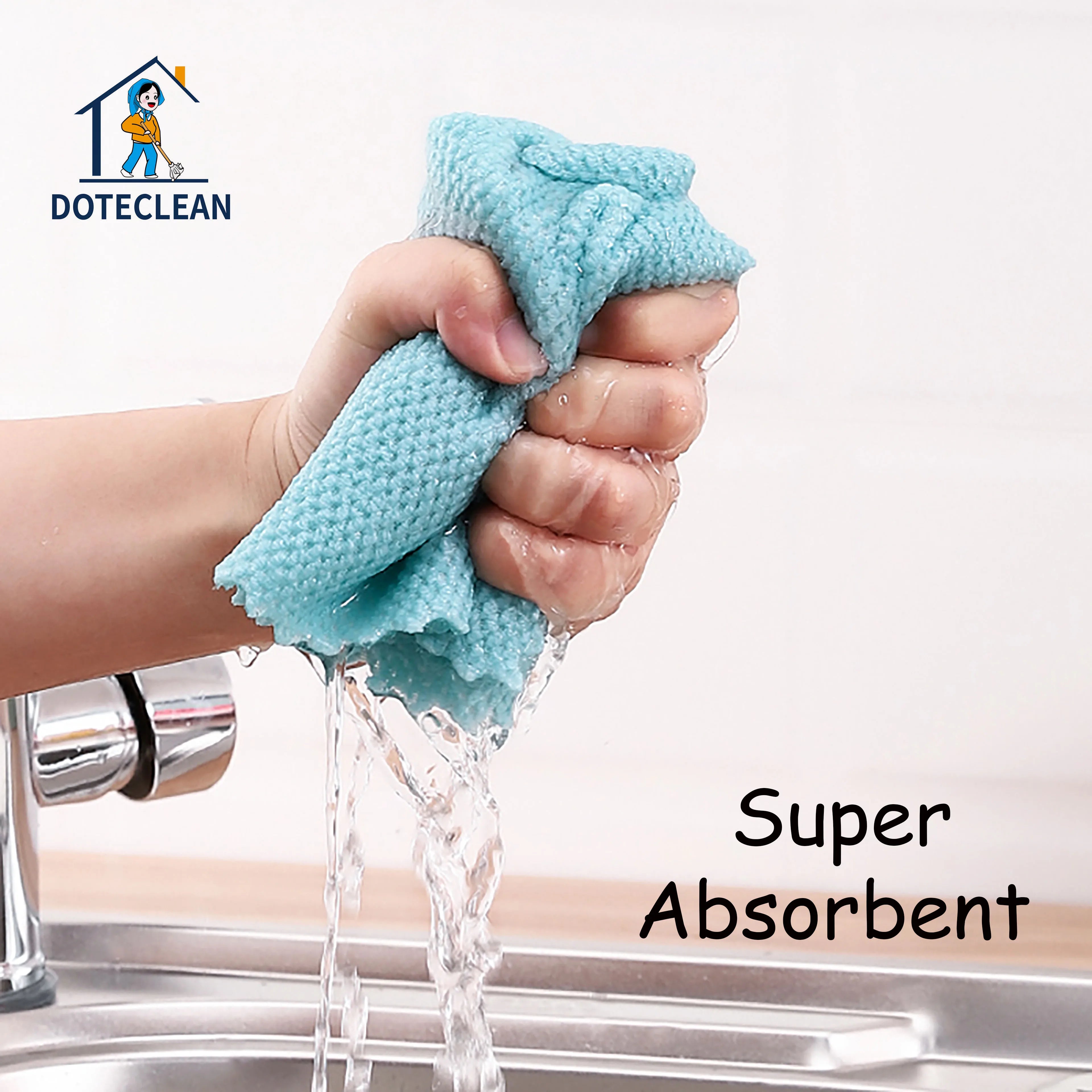 Soft Eco-Friendly Microfiber Cleaning Towel 30x30cm Lint-Free for Car and Kitchen Window Glass Cleaning