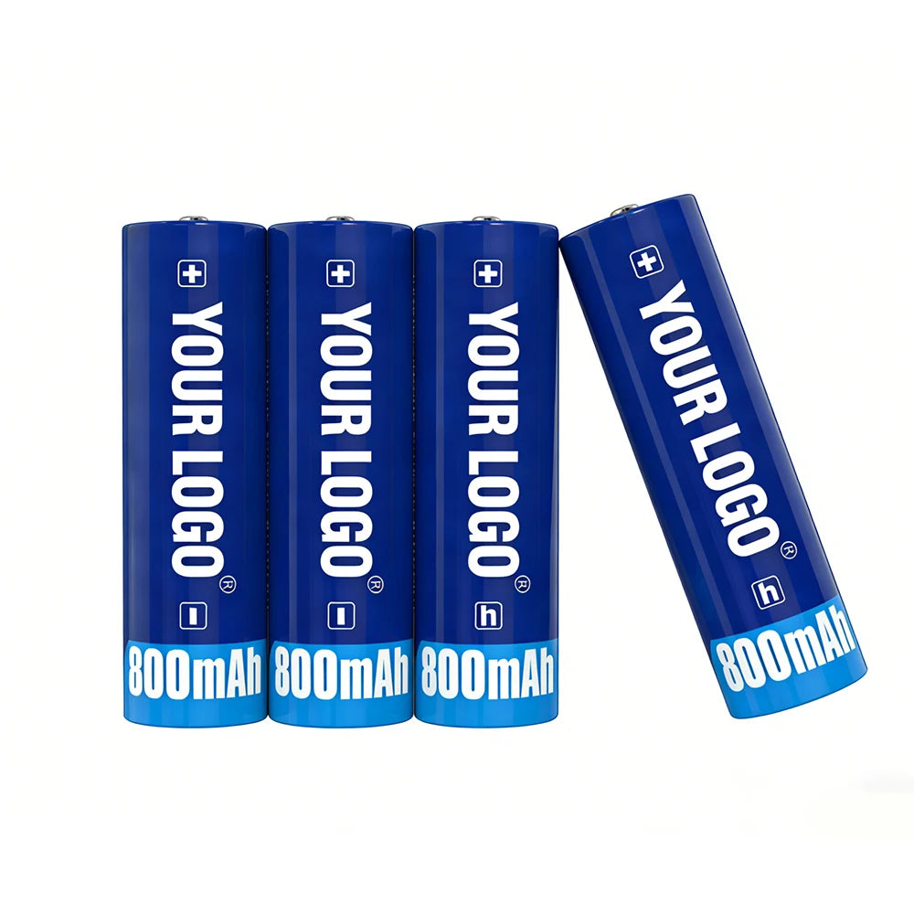 Customized Logo 14500 Size High Capacity 800mAh Long-Lasting Pre-Charged Cylindrical Lithium Ion Rechargeable Batteries