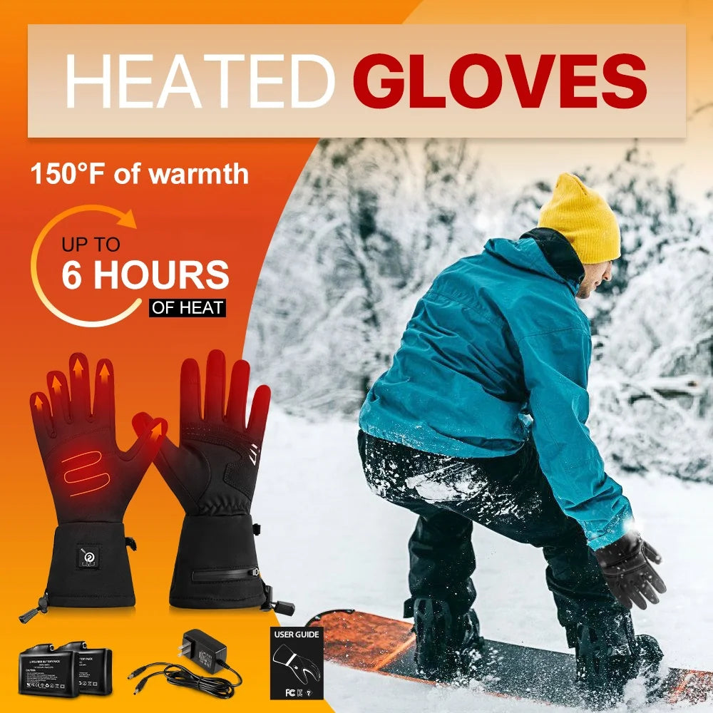 SAVIOR Long Lasting Battery Touchscreen Gloves Heating Self Heating Gloves Electric Heated Winter Gloves