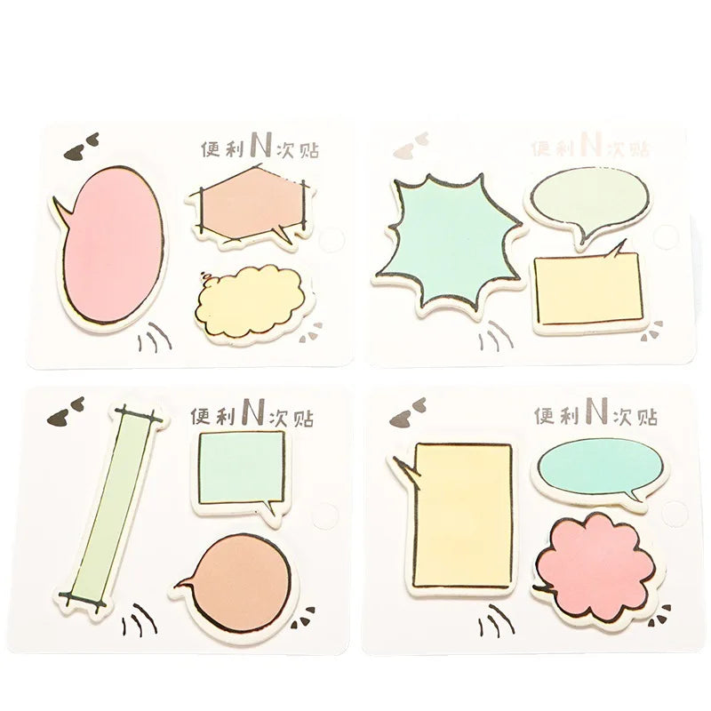 Creative Instruction Fluorescent Marker Sticky Memo Pad Sticky Cartoon Cute Adhesive Label Sticker