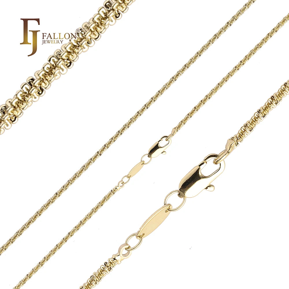 2mm 50cm FJ Fallon Fashion Jewelry Thin Margarita Chain Gold Brass Based Necklaces CLASSIC Jewelry Necklace Party Gifts