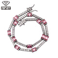 Top Icy 6mm Bamboo Tennis Bracelet Gold Plated Prong Setting AAA Cubic Zircon Iced Out Square Diamond Fashion Bracelet