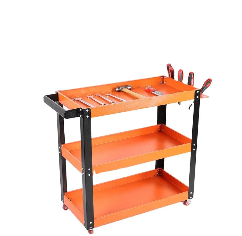 3-Layer Tool Cart with Handle and Wheels OEM Customizable Storage Tool Cabinet