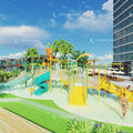 CMWaterparks 3D Drawing Designed Illustration of Fiberglass Water Play Equipment for Hotel