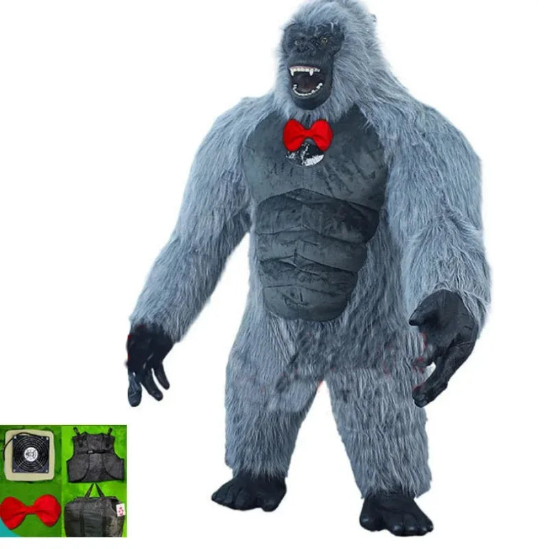 Events CE 2.2m/2.6m Ape Realistic Inflatable Gorilla Mascot Costume Unisex King Kong Custom Anime Cosplay Adults Carnival Fancy
