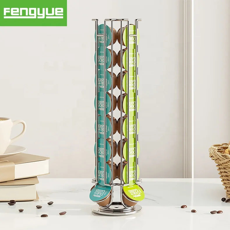 32pcs Dolce Gusto Coffee Pod Storage Rack Carbon Steel Coffee Capsule Iron Organizer Standing Caddy Holder Rack for Kitchen MegaBDM