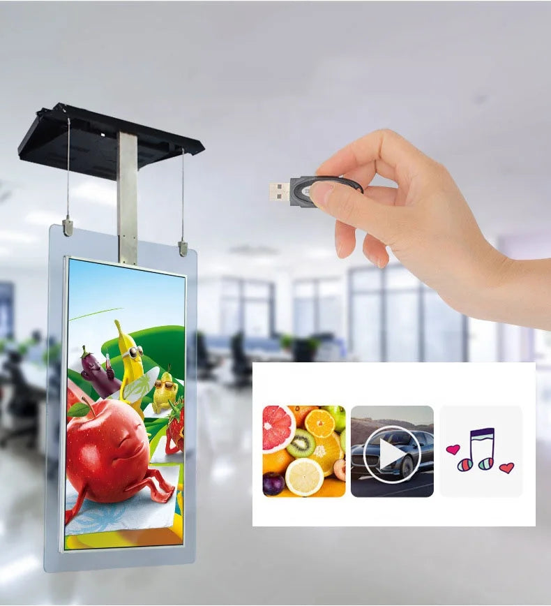 Advertising LCD HD Screen 43 Inch Hanging Digital Signage & Window Display with 1 Year Warranty