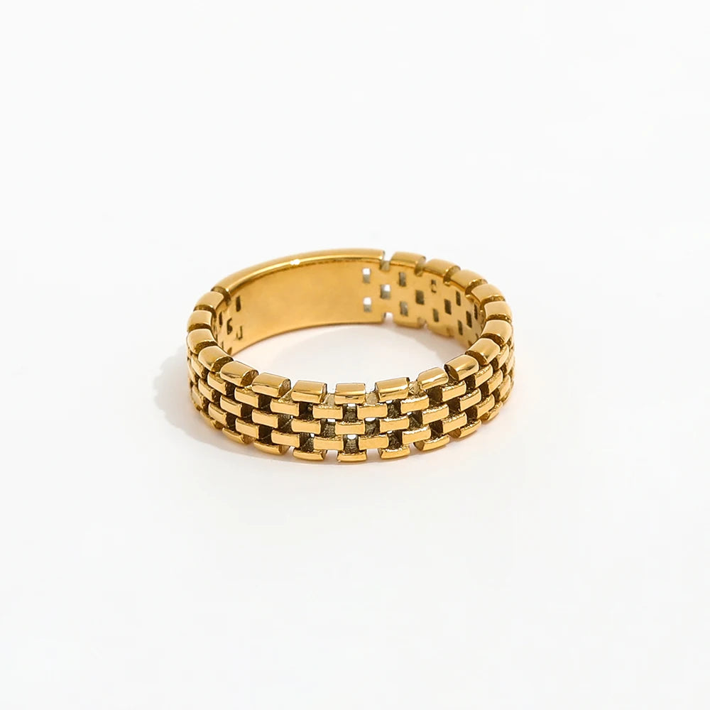 Fenny 18K Gold Plated Waterproof&Tarnish Free Fashion Dainty Personality Wide Mesh Chain Stainless Steel Wholesale Jewelry