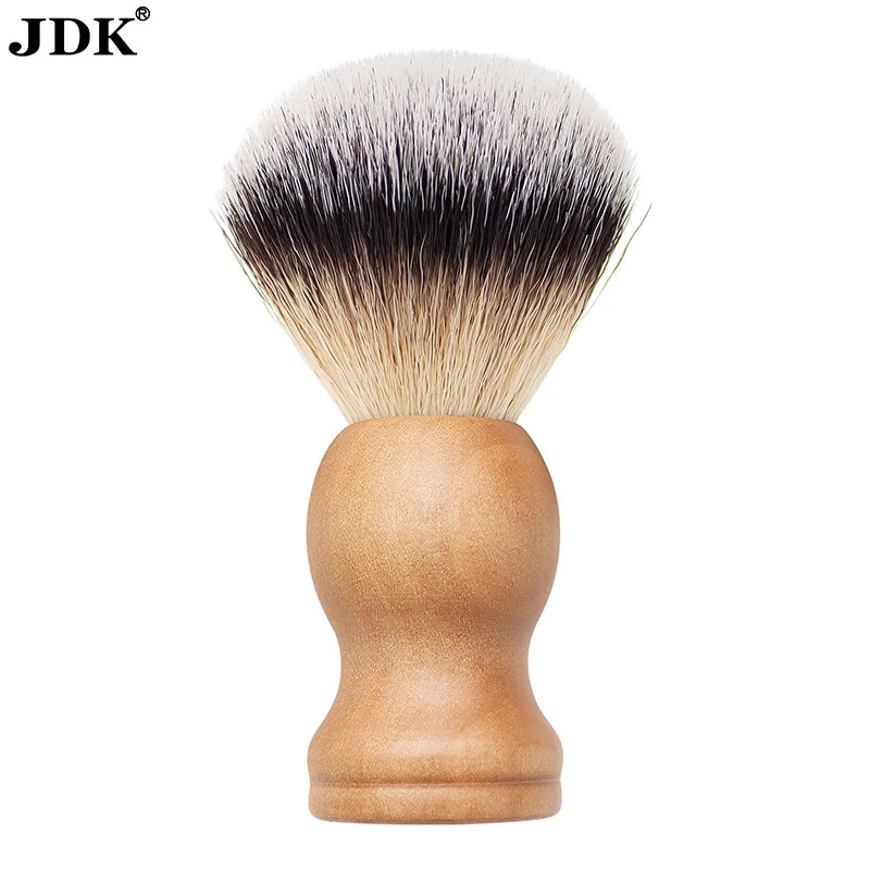 JDK Wood Handle Shaving Brush Vegan Friendly Shave Brush Grooming Kit for Wet Shaving
