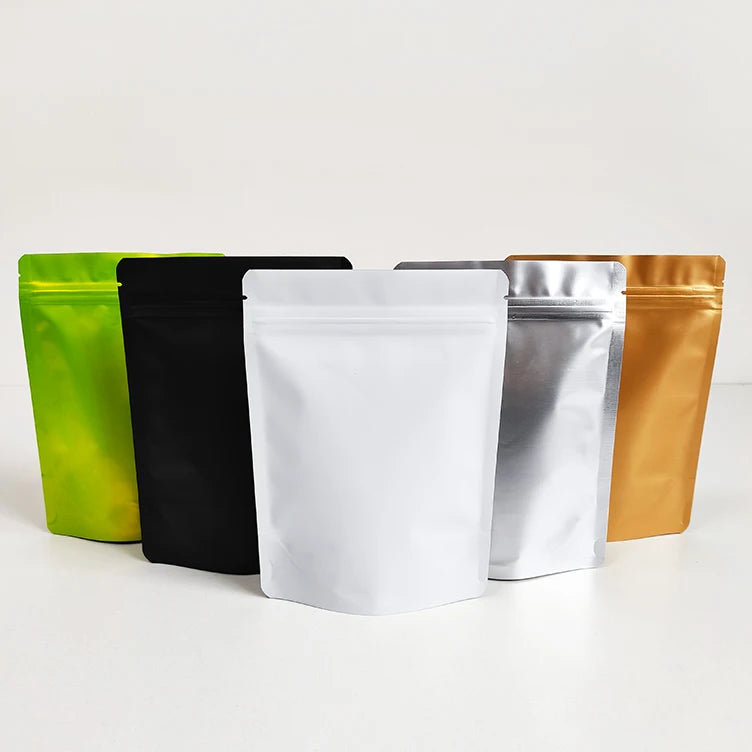 Resealable Matte Black Package Stand up Pouch Aluminum Foil Packaging Zip Lock Bag Doypack Mylar Storage Food Bags