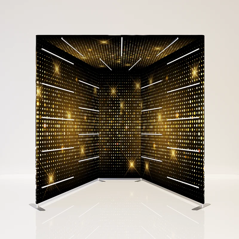 Tension Fabric Photobooth Backdrop Aluminum Music Chasing Color Mode 360 Degree Rgb vogue Photo Booth Enclosure