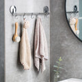 Wall-mounted Removable Waterproof Drill-free Vacuum Suction Cup Metal Bathroom Organizer Hanging Towel Hook Rack