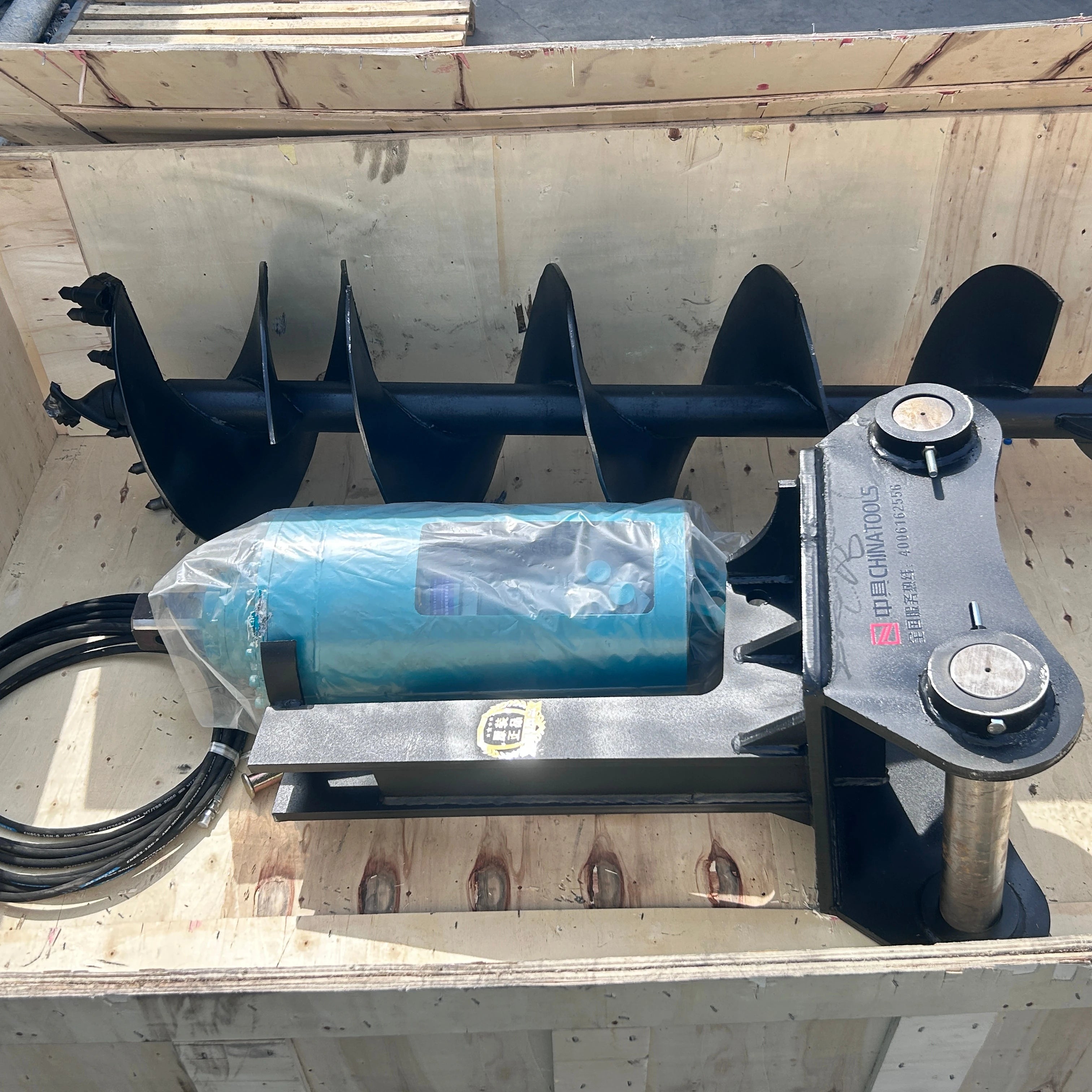 Free Shipping 5-40 Ton Earth Auger Tree Pit Drilling Spiral Drill Machine Pump Engine Bearing Excavator Attachment 3-9m Depth