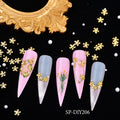 Meicailin Professional Supply 3D Luxury Nail Charms Decorations Mix Metal Pearl Rivets Bling Bling Nail Art Design Ornament