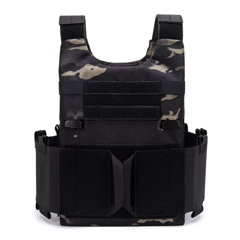 GAF New Arrival 1000D Nylon Waterproof Camo Tactical  Plate Carrier Black Camo Tactical Vest for Outdoor Use