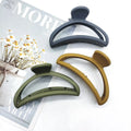 MIO 9cm Big Hair Claw Clip for Women Korean Style Cute Party Claw Holder Hollow Arc Shape Matte Color for Thin Hair Ponytail