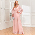 Wholesale Women's New Chiffon Dress Long Sleeve Bridesmaid Dress Elegant Fashion Party Long Dress