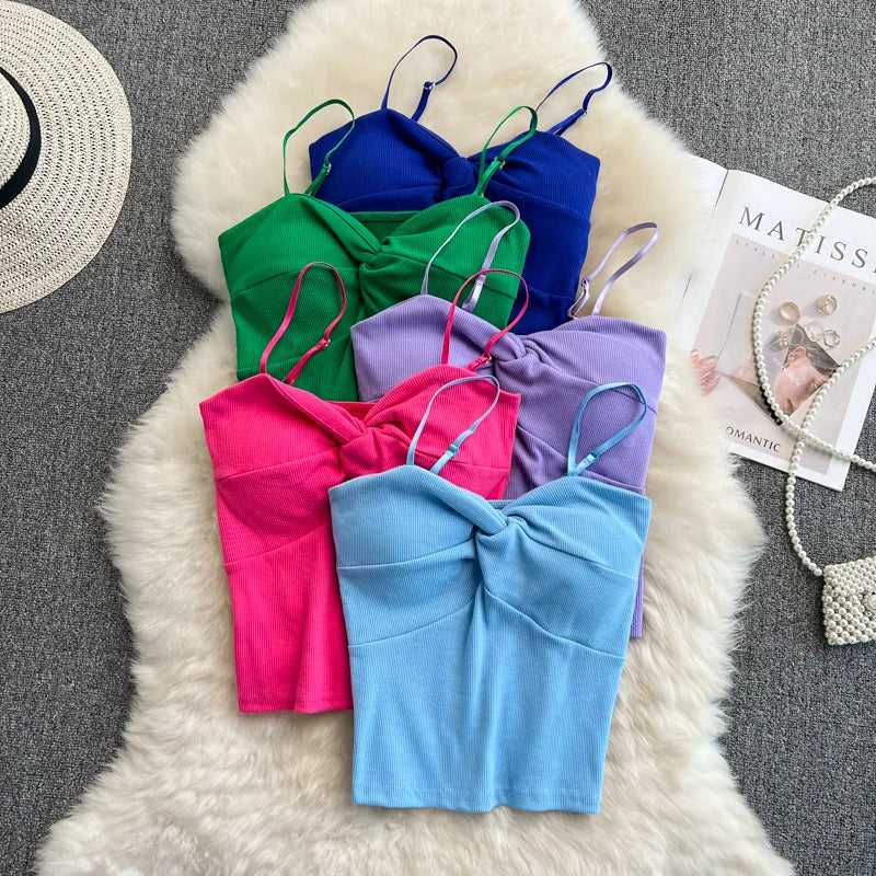 Summer Casual Crop Top Women Sleeveless Strapless Solid Casual Cami Tank Top Girls Bustier Corset Top Wholesale