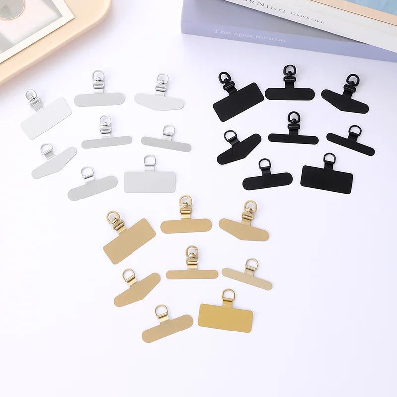 2025 New Mobile Phone Pad Metal Stainless Steel Card 360 Degree Rotatable Clip Anti Loss Mobile Phone Lanyard Pad