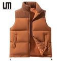 Liu Ming Trending Products 2025 Autumn Winter Men Vest Cotton Padded Thick Stand Collar Zipper Windproof Jacket Casual Waistcoat